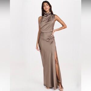 Misha Constantina Satin Gown Maxi Dress (M)